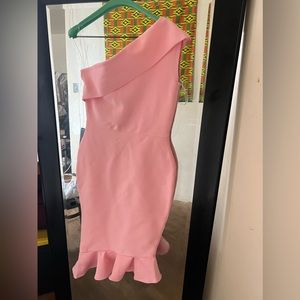 Pink one shoulder dress